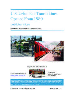 U.S. Urban Rail Transit Lines Opened From 1980 publictransit.us