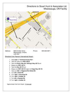 Directions to Stuart Hunt & Associates Ltd