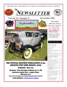 Greater new York region, antique automobile club of America  The N EWSLET TER