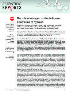 Oxygen / Nitrogen metabolism / Aviation medicine / Respiratory physiology / Diving medicine / Hypoxia / Nitric oxide / Vasodilation / Nitrate / Chemistry / Biology / Medicine