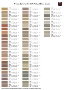 Process Color Codes KEIM Natural Stone shades S003  S087