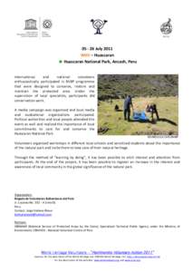 Biodiversity / Huascarán / World Heritage Site / Natural heritage / Earth / Environment / Ancash Region / Conservation