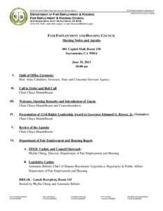 STATE OF CALIFORNIA | State and Consumer Services Agency  GOVERNOR EDMUND G.BROWN JR. DIRECTOR PHYLLIS W. CHENG  DEPARTMENT OF FAIR EMPLOYMENT & HOUSING
