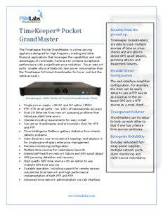 TimeKeeper® Pocket GrandMaster The TimeKeeper Pocket GrandMaster is a time serving