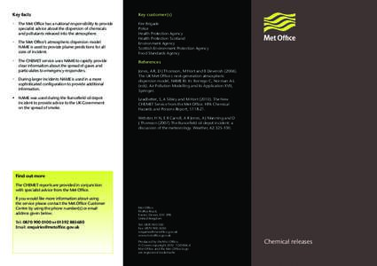 Atmospheric sciences / NAME / Atmospheric dispersion modeling / Air pollution / Met Office / Chemical warfare / Plume / Environment Agency / Buncefield fire / Air dispersion modeling / Environment / Earth