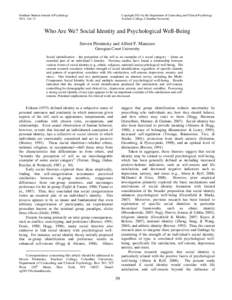 Graduate Student Journal of Psychology 2011, Vol. 13 Copyright 2011 by the Department of Counseling and Clinical Psychology Teachers College, Columbia University