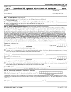 2013 Form[removed]California e-file Signature Authorization for Individuals