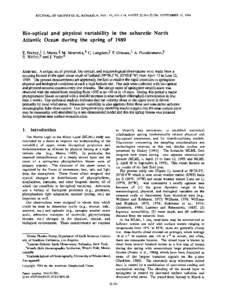 Biooptical and physical variability in the subarctic North Atlantic Ocean during the spring of 1989