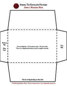 String Tie Envelope Pattern Simply Modern Mom Bottom flap Glue