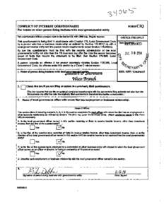 FORMCIQ  CONFLICT OF INTEREST QUESTIONNAIRE For vendor or other person doing business with local governmental entity  OFFICE USE ONLY