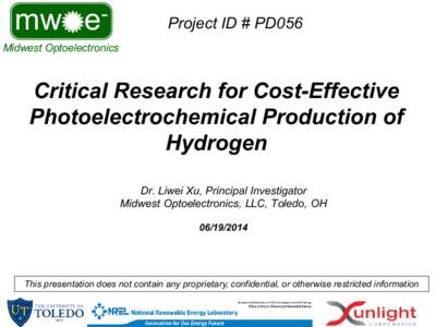 Critical Research for Cost-Effective Photoelectrochemical Production of Hydrogen