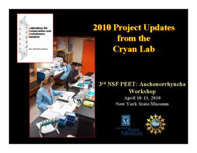 2010 Project Updates from the Cryan Lab