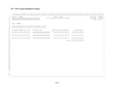 G57 - TSF Exception Handling Fee Report  + [removed]
