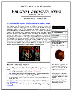 V IRGINIA  REGISTER OF REGULATIONS V IRGINIA