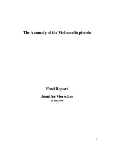 The Anomaly of the Violoncello piccolo  Finzi Report Jennifer Morsches 10 June 2013