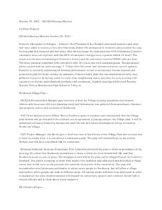 October 20, GHADA Meeting Minutes by Diane Hagerty GHADA Meeting Minutes October 20, 2003 Conectiv’s Response to Outages – Conectiv Vice President S. Lee Frankel presented statistics and steps that were taken 