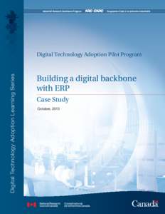 Industrial Research Assistance Program  Programme d’aide à la recherche industrielle Digital Technology Adoption Learning Series