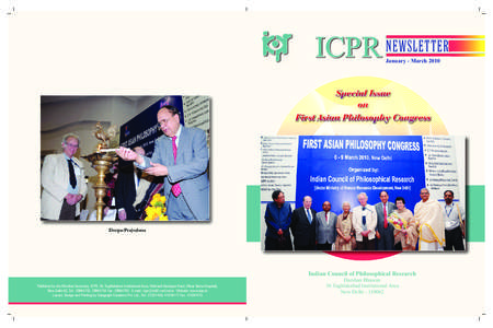 ICPR Newsletter January - March 2010 Special Issue on First Asian Philosophy Congress