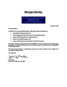 Notice of 2007 Annual Meeting of Shareholders 2000 Westchester Avenue Purchase, New York April 10, 2007, 9:00 a.m., local time  February 23, 2007