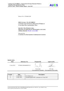 AUES  Contract No. DC[removed] – Construction of Sewage Treatment Works at Yung Shue Wan and Sok Kwu Wan Sok Kwu Wan – EM&A Monthly Report – June 2012