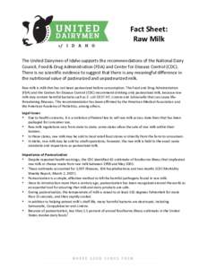   	
   Fact	
  Sheet:	
  	
   Raw	
  Milk	
   	
  