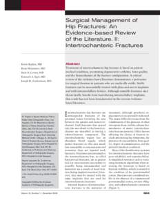 Surgical Management of Hip Fractures: An Evidence-based Review of the Literature. II: Intertrochanteric Fractures