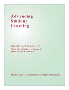 Advancing Student Learning Highlights and Summary of Student Learning Assessment: