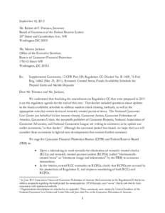 September 18, 2013 Mr. Robert deV. Frierson, Secretary Board of Governors of the Federal Reserve System 20th Street and Constitution Ave., NW Washington DC[removed]Ms. Monica Jackson