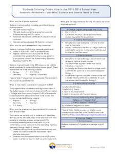 High School Diploma / Advanced International Certificate of Education / Florida Comprehensive Assessment Test / Eastridge High School