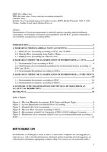 Industrial ecology / System of Integrated Environmental and Economic Accounting / Economy-wide material flow accounts / Material flow accounting / Life-cycle assessment / Productivity / Input-output model / Resource consumption accounting / Cleaner production / Statistics / Environmental statistics / Official statistics