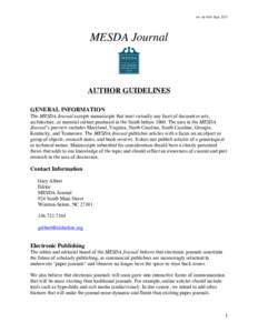 rev. by GJA SeptMESDA Journal AUTHOR GUIDELINES GENERAL INFORMATION