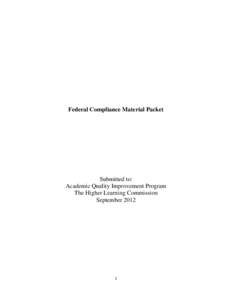Federal Compliance Material Packet  Submitted to: