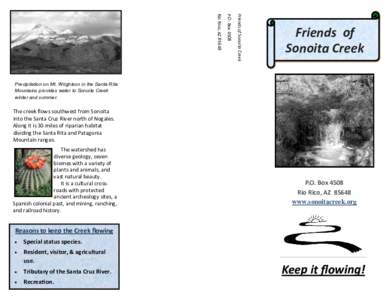 Friends of Sonoita Creek  P.O. Box 4508 Rio Rico, AZ 85648