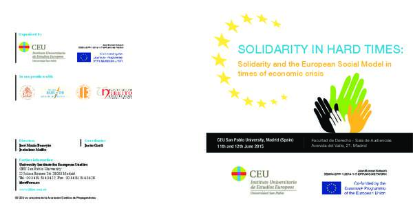 Organized by Jean Monnet NetworkEPPIT-EPPJMO-NETWORK Solidarity and the European Social Model in times of economic crisis