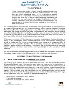 Tourette syndrome / Human behavior / Social psychology / Persecution / School bullying / Bullying / Teasing / Tic / Tic Talk: Living with Tourette Syndrome / Behavior / Ethics / Abuse