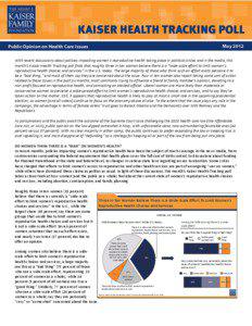 Kaiser health Tracking Poll: May[removed]Findings