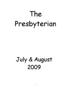 The Presbyterian July & August[removed]