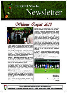 CROQUET NSW Inc.  Newsletter Official Publication of Croquet NSW Inc - ISSN[removed]