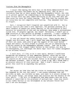 Visitors from the Monongahela I recall that during the early days of the Nixon Administration when Assistant Secretary Torn Cowden was my immediate boss, that we had a visitation from two or three people from the Mononga