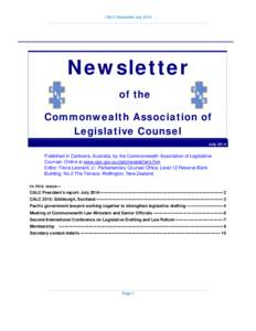 CALC Newsletter July 2014 ____________________________________________________________________________ Newsletter of the Commonwealth Association of