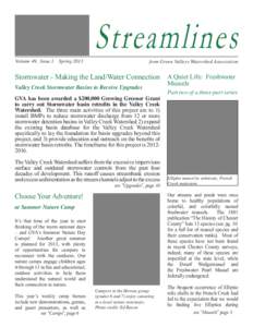 Streamlines Volume 49, Issue 1 Spring[removed]from Green Valleys Watershed Association