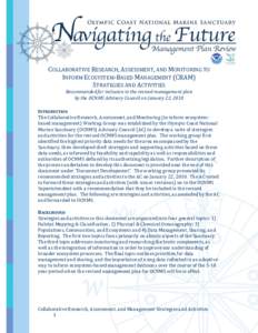 Collaborative Research, Assessment, and Monitoring to Inform Ecosystem-Based Management (CRAM) Working Group