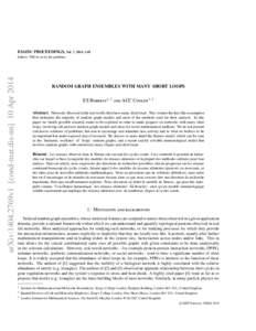 ESAIM: PROCEEDINGS, Vol. ?, 2014, 1-10  arXiv:1404.2769v1 [cond-mat.dis-nn] 10 Apr 2014