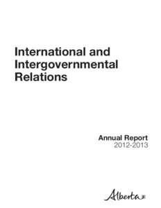 International and Intergovernmental Relations Annual Report[removed]