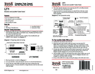 LT1  Complete Train Control Decoder and LocoNet™ Cable Tester