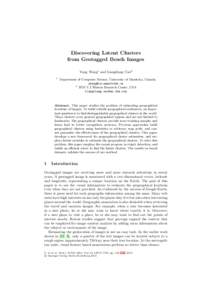 Discovering Latent Clusters from Geotagged Beach Images Yang Wang1 and Liangliang Cao2 1  Department of Computer Science, University of Manitoba, Canada