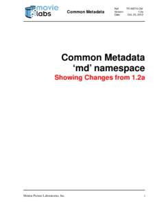 Common Metadata  Ref: TR-META-CM Version: 1.2e