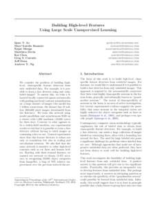 Building High-level Features Using Large Scale Unsupervised Learning   
