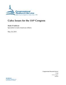 Cuba: Issues for the 114th Congress