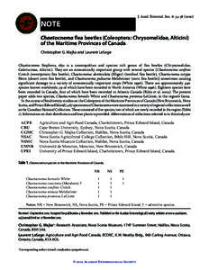 J. Acad. Entomol. Soc. 6: [removed]NOTE Chaetocnema flea beetles (Coleoptera: Chrysomelidae, Alticini) of the Maritime Provinces of Canada